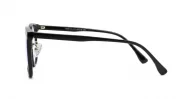 Round shiny black TR90 anti blue light glasses with gold detailing and steel hinges