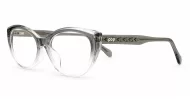 Cat-eye blue light glasses with rounded lenses and diamond temple detailing