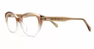 Cat-eye blue light glasses with rounded lenses and diamond temple detailing