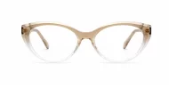 Cat-eye blue light glasses with rounded lenses and diamond temple detailing