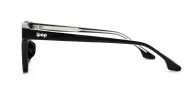 Small square crystal clear blue light glasses with silver arrow temple accents