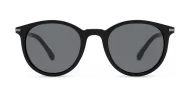 Round vintage matte sunglasses with slim metal temples