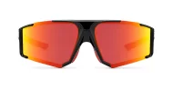 Rouge wraparound sports sunglasses with vented temples and shield lenses