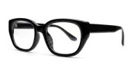 Black rectangular computer glasses with clean undetailed retro frame