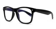 Classic vintage-shape black blue blocker glasses with flexible hinges