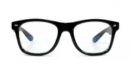 Classic vintage-shape black blue blocker glasses with flexible hinges