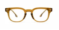 Small square crystal clear blue light glasses with silver arrow temple accents