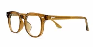 Small square crystal clear blue light glasses with silver arrow temple accents