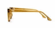 Small square crystal clear blue light glasses with silver arrow temple accents