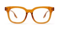 Clear lens rounded-square blue light glasses BL3973 with silver pin detailing