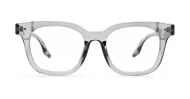 Clear lens rounded-square blue light glasses BL3973 with silver pin detailing