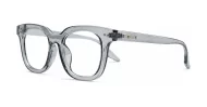Clear lens rounded-square blue light glasses BL3973 with silver pin detailing