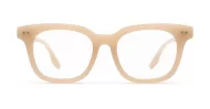 Clear lens rounded-square blue light glasses BL3973 with silver pin detailing