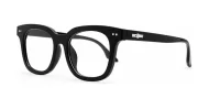 Clear lens rounded-square blue light glasses BL3973 with silver pin detailing
