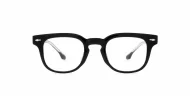 Small square crystal clear blue light glasses with silver arrow temple accents