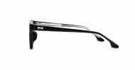 Small square crystal clear blue light glasses with silver arrow temple accents