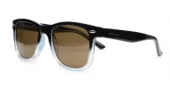 Maui Black wayfarer polarised sunglasses with black gradient frames superdark grey lenses and inner core wire temples