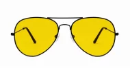 Knight Driver Black aviator night driving glasses yellow lenses