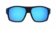 Men's polarised sunglasses with rectangular wrap frame and matte finish