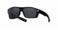 Men's polarised sunglasses with rectangular wrap frame and matte finish