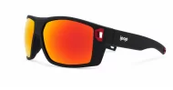 Men's polarised sunglasses with rectangular wrap frame and matte finish