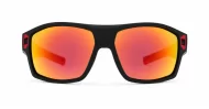 Men's polarised sunglasses with rectangular wrap frame and matte finish