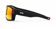 Men's polarised sunglasses with rectangular wrap frame and matte finish
