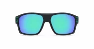 Men's polarised sunglasses with rectangular wrap frame and matte finish