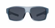 Men's polarised sunglasses with rectangular wrap frame and matte finish
