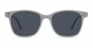 Women's polarised sunglasses with rounded square frame and silver temple inlays