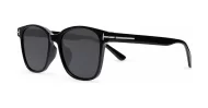 Women's polarised sunglasses with rounded square frame and silver temple inlays