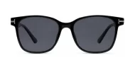 Women's polarised sunglasses with rounded square frame and silver temple inlays