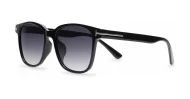 Women's polarised sunglasses with rounded square frame and silver temple inlays