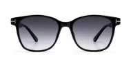Women's polarised sunglasses with rounded square frame and silver temple inlays