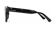 Women's polarised sunglasses with rounded square frame and silver temple inlays