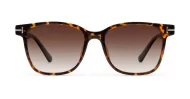 Women's polarised sunglasses with rounded square frame and silver temple inlays