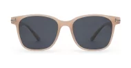 Women's polarised sunglasses with rounded square frame and silver temple inlays