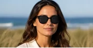 Marlowe women's square polarised sunglasses with silver temple accents