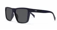 Men's polarised sunglasses with wrap-style frame and ribbed temple detail