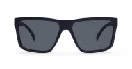 Men's polarised sunglasses with wrap-style frame and ribbed temple detail