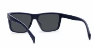Men's polarised sunglasses with wrap-style frame and ribbed temple detail
