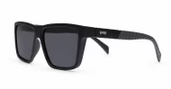 Men's polarised sunglasses with wrap-style frame and ribbed temple detail