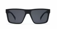 Men's polarised sunglasses with wrap-style frame and ribbed temple detail