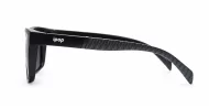 Men's polarised sunglasses with wrap-style frame and ribbed temple detail
