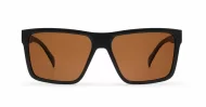 Men's polarised sunglasses with wrap-style frame and ribbed temple detail