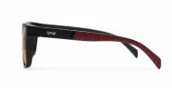 Men's polarised sunglasses with wrap-style frame and ribbed temple detail