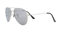 Polarised aviator sunglasses with silver mirror lenses and silver metal frames