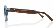 iPOP Slate polarised aviator sunglasses with polished wood temples in black frames