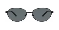 Vintage oval metal frame polarised sunglasses with slim rims
