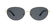 Vintage oval metal frame polarised sunglasses with slim rims